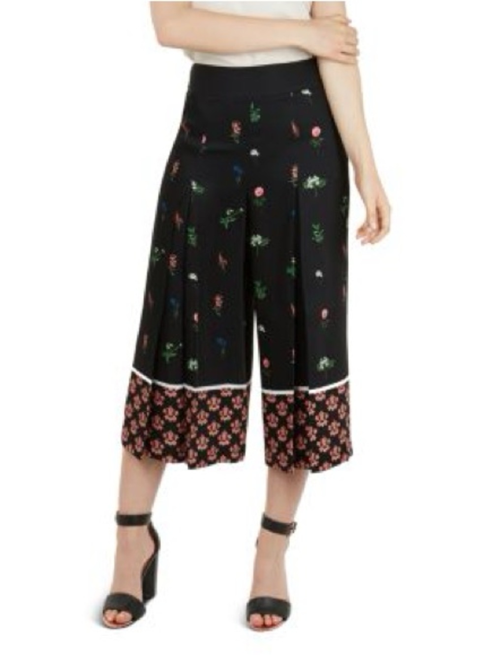 Ted Baker London Kaytii Florence Floral Print Culottes 3 Rose Gold Side Zipper